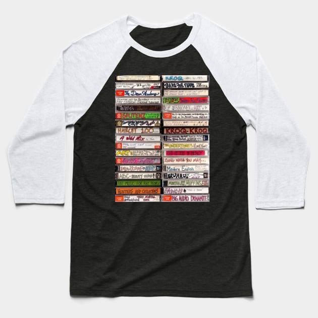 80s Mixtapes Baseball T-Shirt by Pop Fan Shop